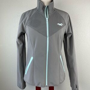 Hollister Gray Full Zip Jacket Size M EUC